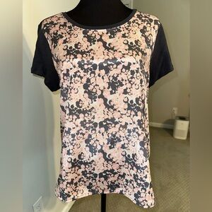 J. Crew Gray and Pink Graphic Tee